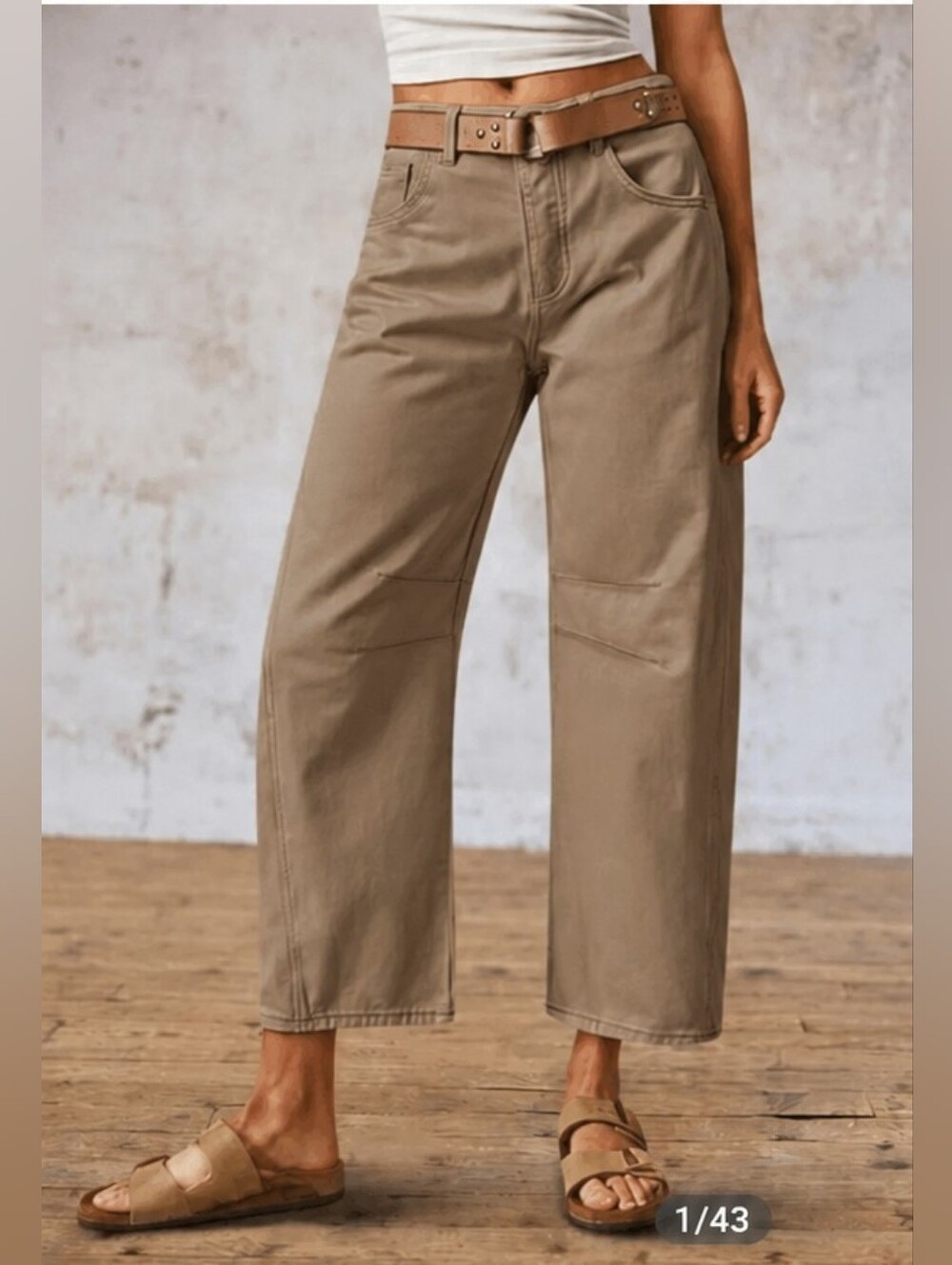 Flamingals Stitch Detail Straight Leg Crop Pants NWT Women's NWT XLarge